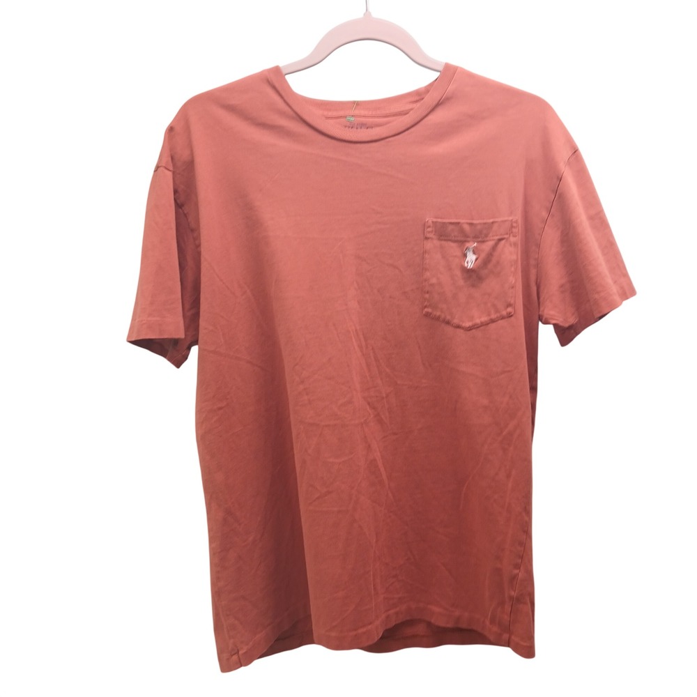 Polo Ralph Lauren Mens‎ Small Orange Cotton Pocket T-Shirt Short Sleeve Logo Tee